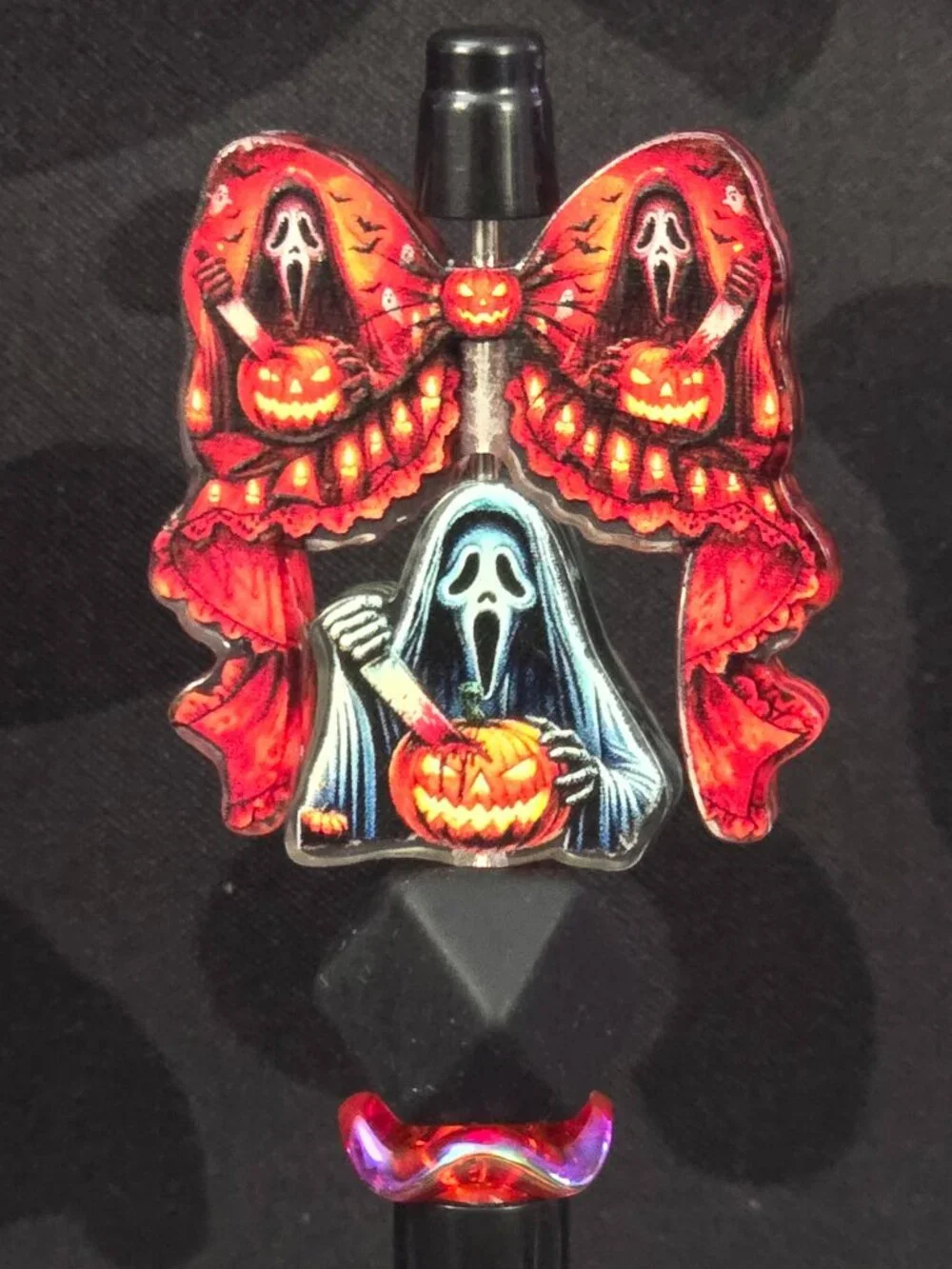 Ghost Face Halloween Scream Acrylic Novelty Spinner Pen
